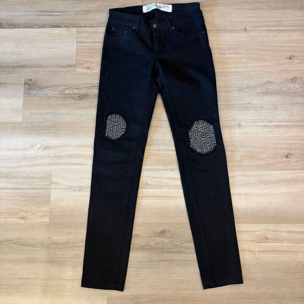True Religion Joey Low Rise Black Skinny Jeans Sz 27 Metal Alt Cyber Industrial